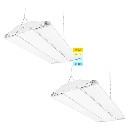 Luxrite 2FT Linear High Bay LED Lights 165/190/220W Up to 30000LM 4CCT 3000K-5000K Adjustable Tilt, 2PK LR41705-2PK